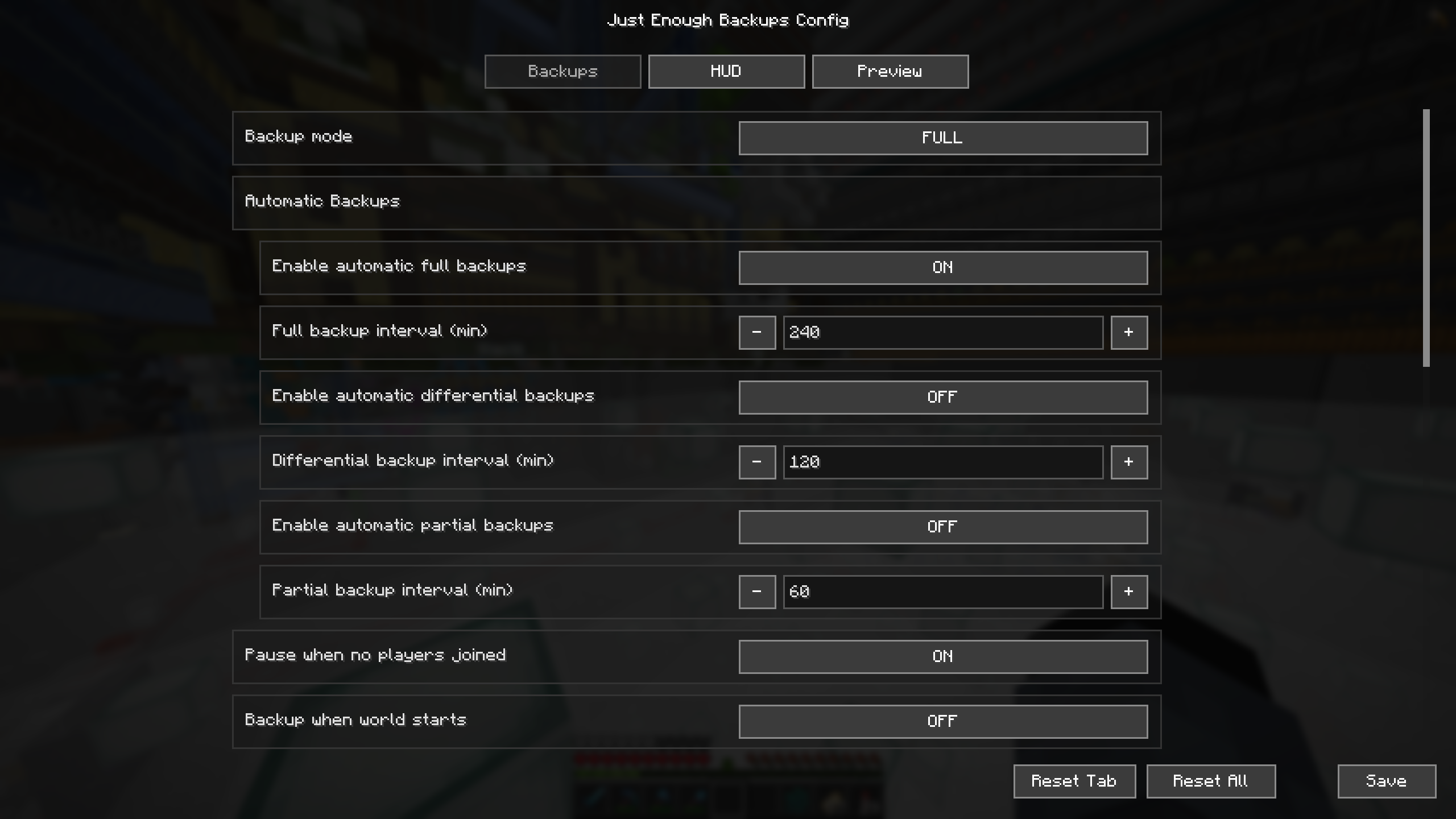 Configuration Menu
